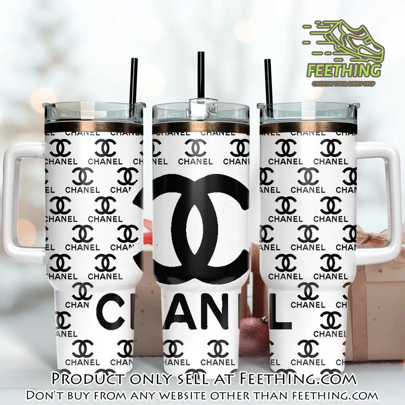 Black chanel logo 40oz stanley tumbler ktb1061 ft5649617